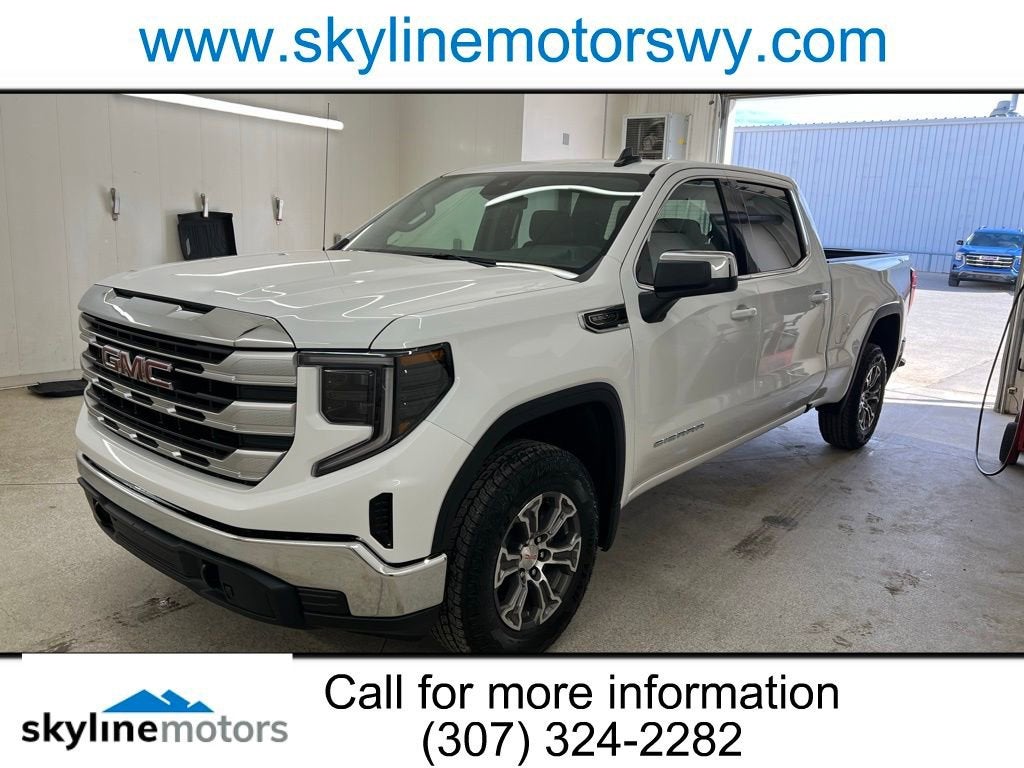 2026 GMC Sierra 1500 SLE in Summit White — front three-quarter view